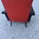 Vintage armchair in red and black skaï from the 1960s