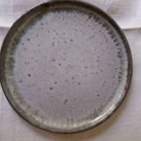 Set of 5 dessert plates in vintage gray blue enamelled stoneware