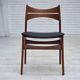 1960s, set of 4 reupholstered Danish dining chairs, design by Erik Buck.