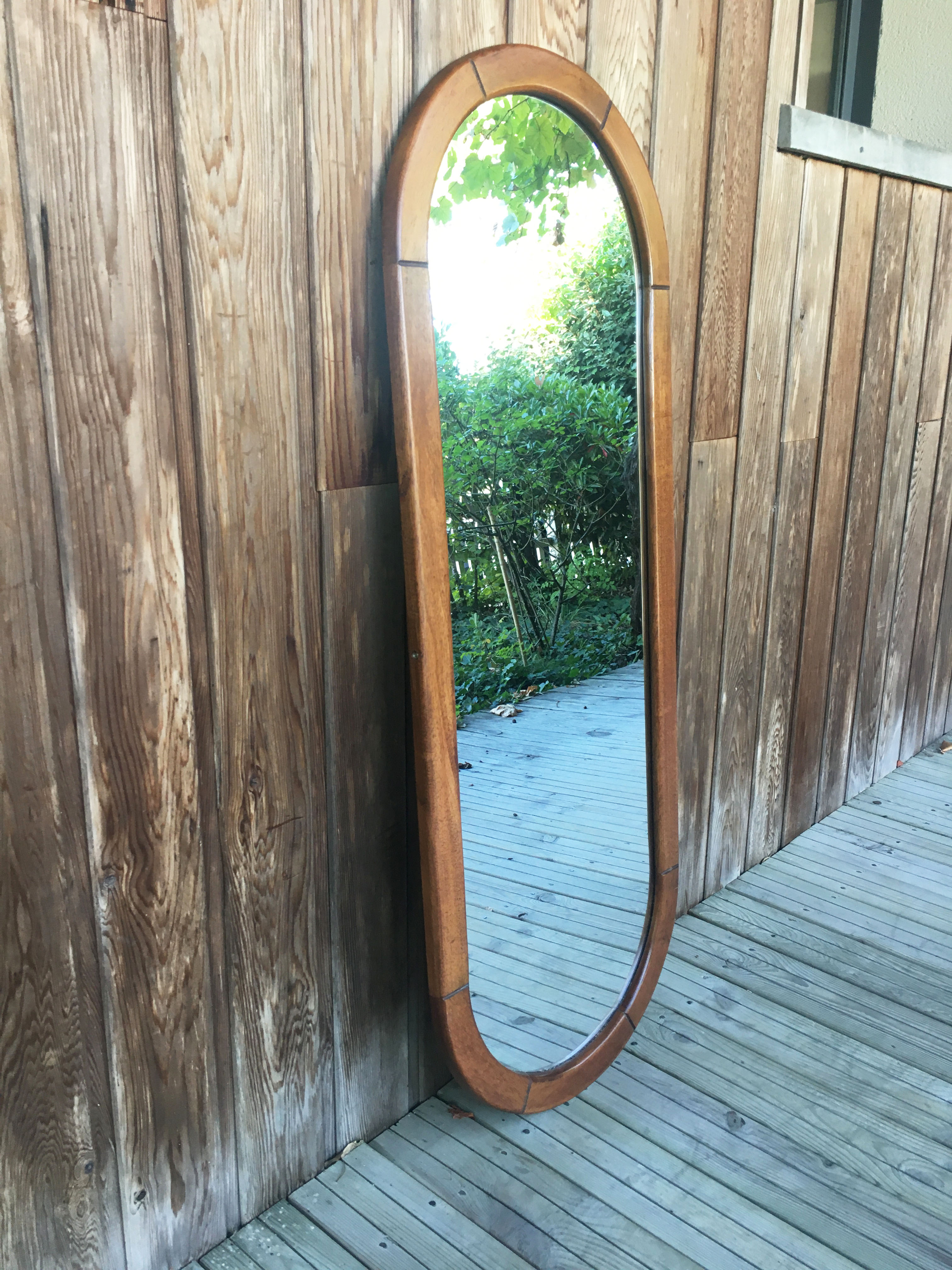 Miroir ovale en bois 148cm