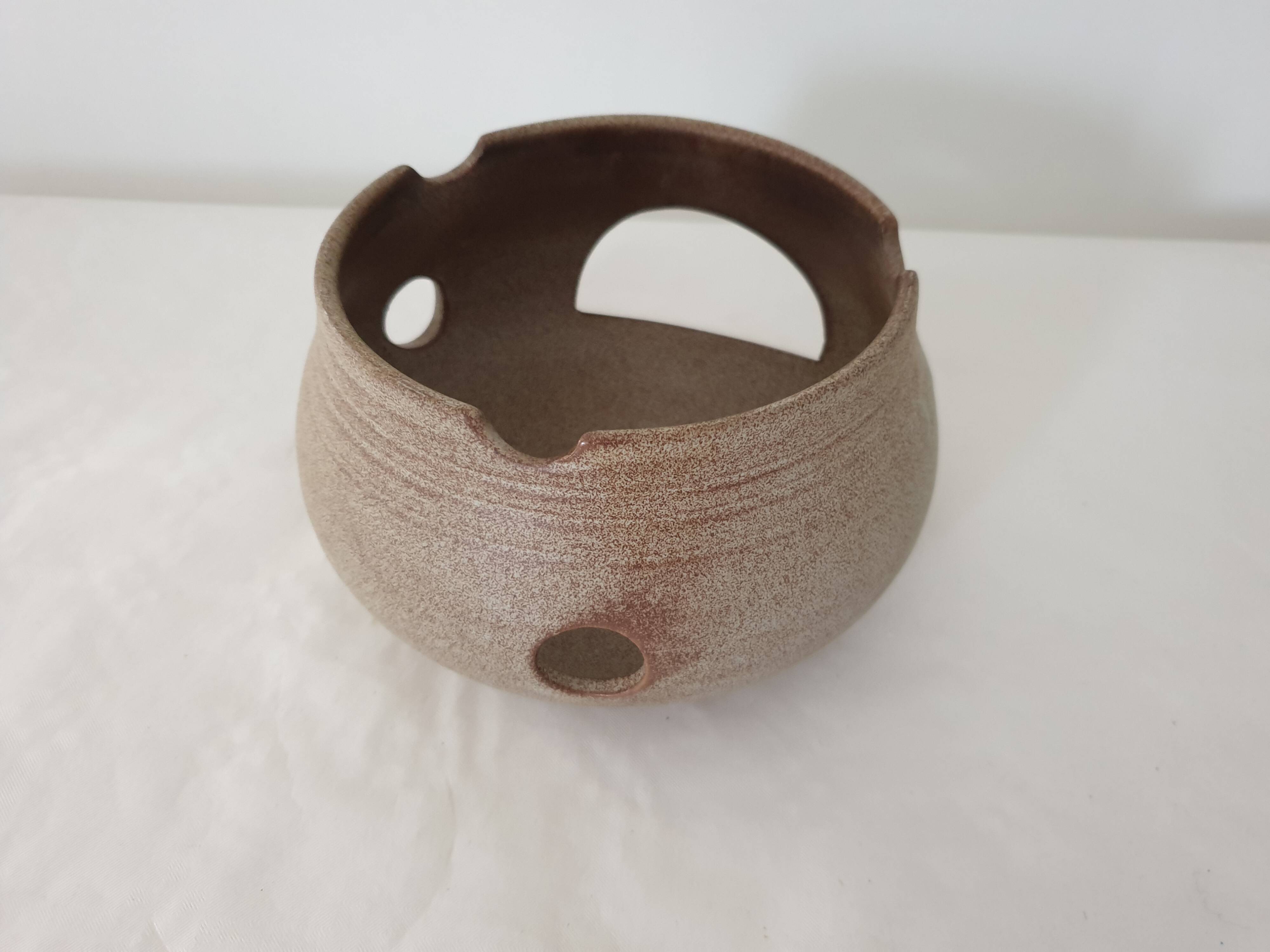 Ceramic tealight candle holder signed vallauris