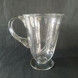 Service en verre broc + carafe + 8 verres à pieds ciselés  vintage