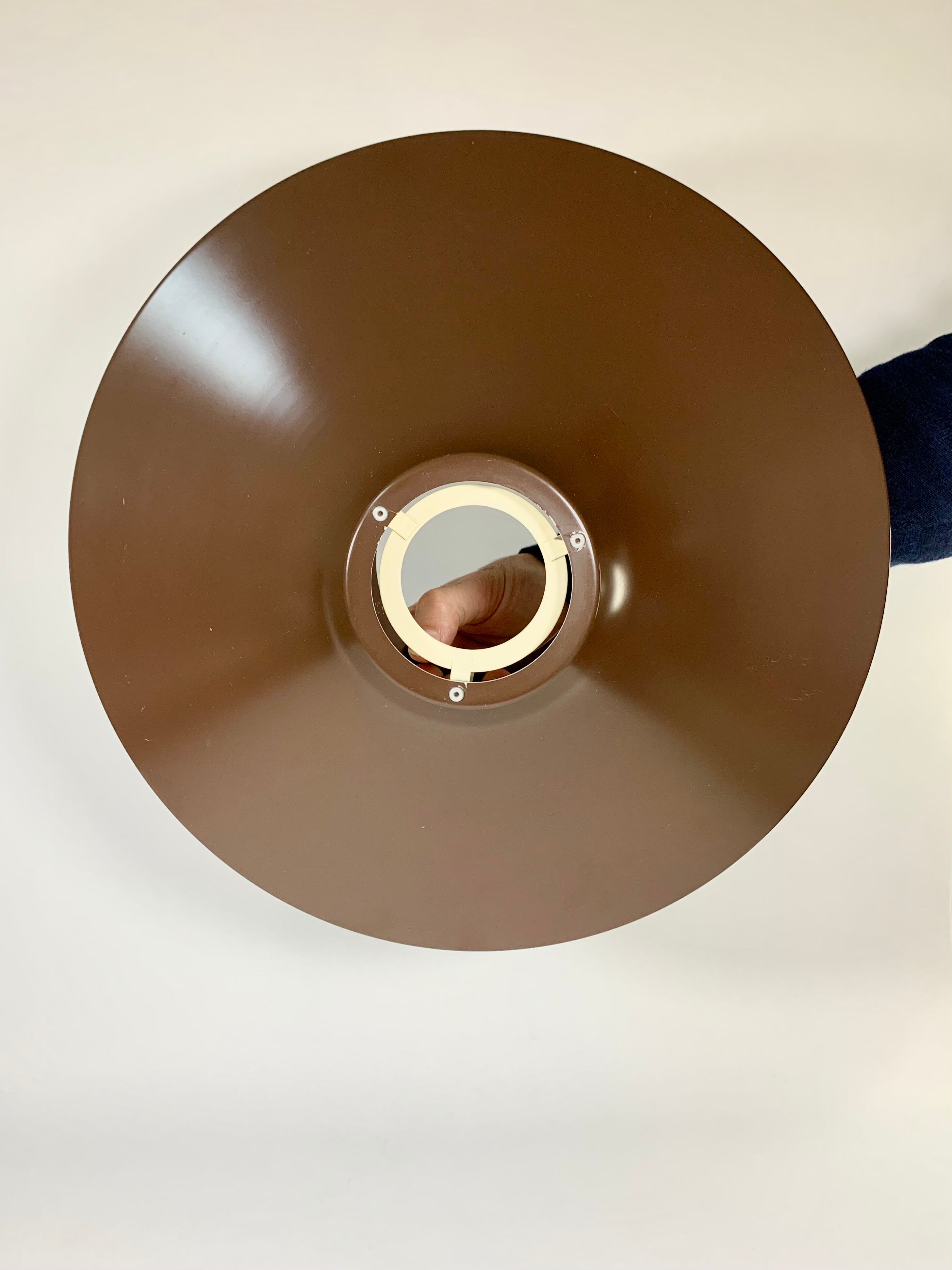 Suspension in chocolate lacquered aluminium produced in Denmark, Scandinavian design 1970-1980