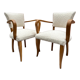 Paire de fauteuil bridge tissu bouclette
