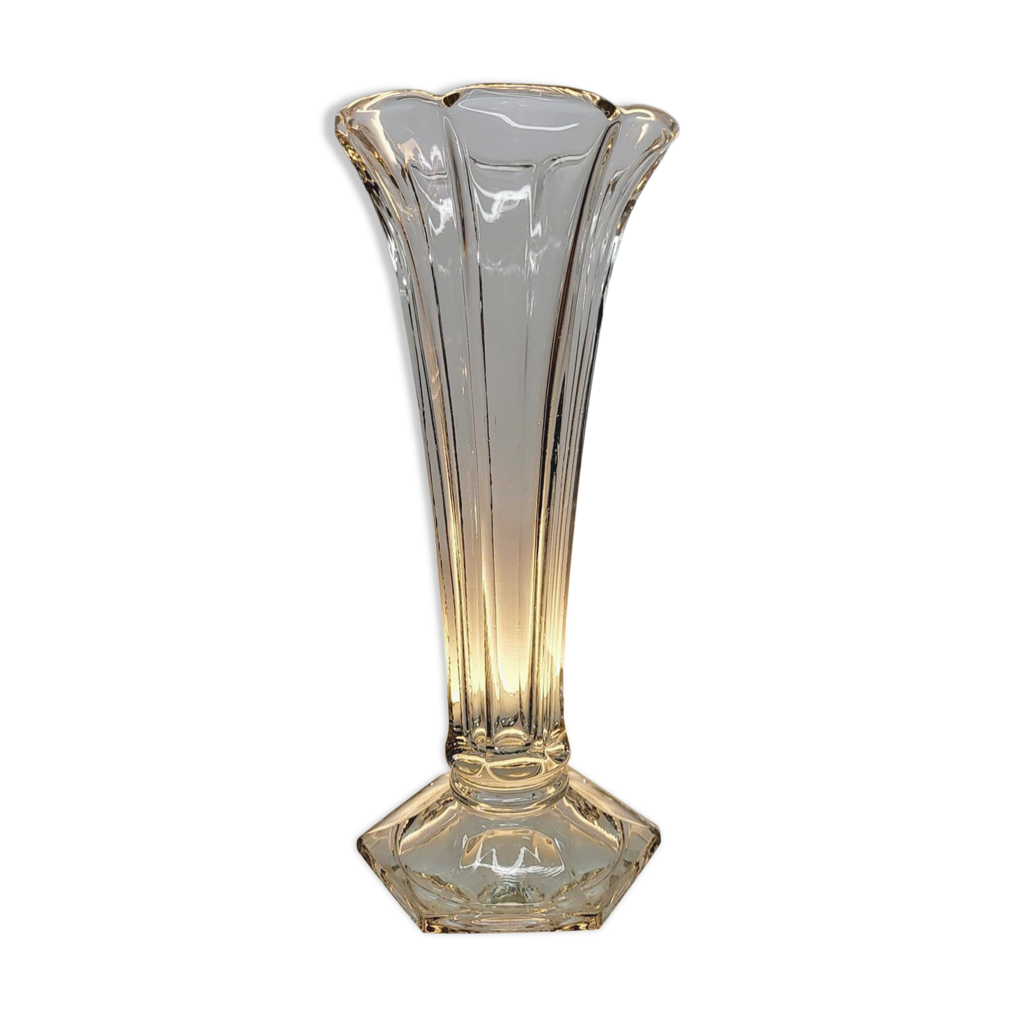 Val Saint Lambert Art deco vaas, serie Luxval model Américain L transparant