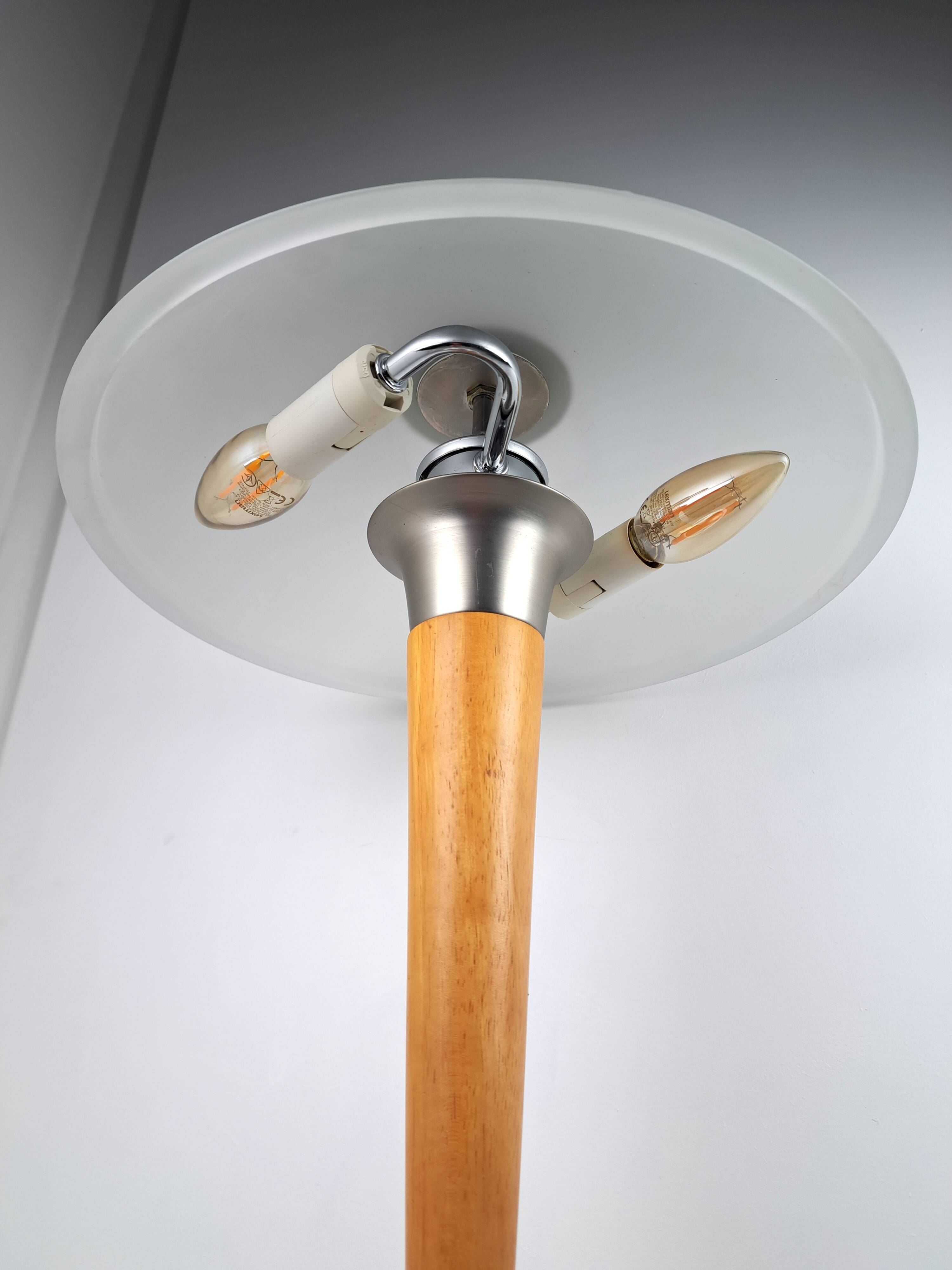 Art Deco Mushroom Liner Lamp 80s by Jakob Maul
