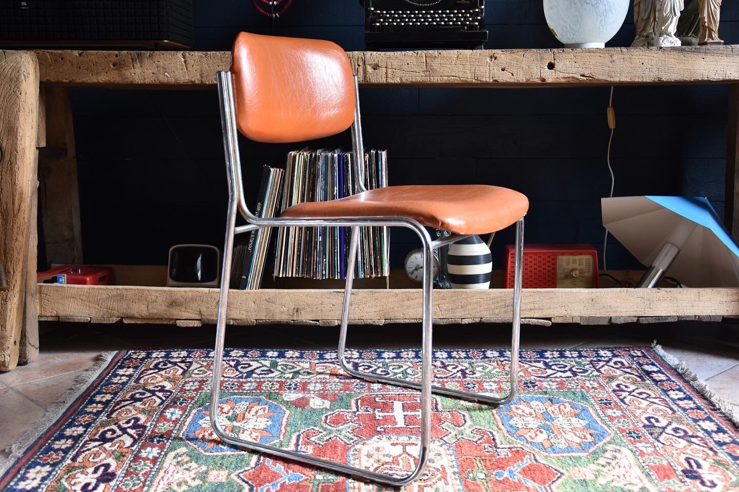 Chrome and leather chairs