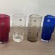 4 vintage coloured long drink glasses in Murano glass by Nason Moretti,