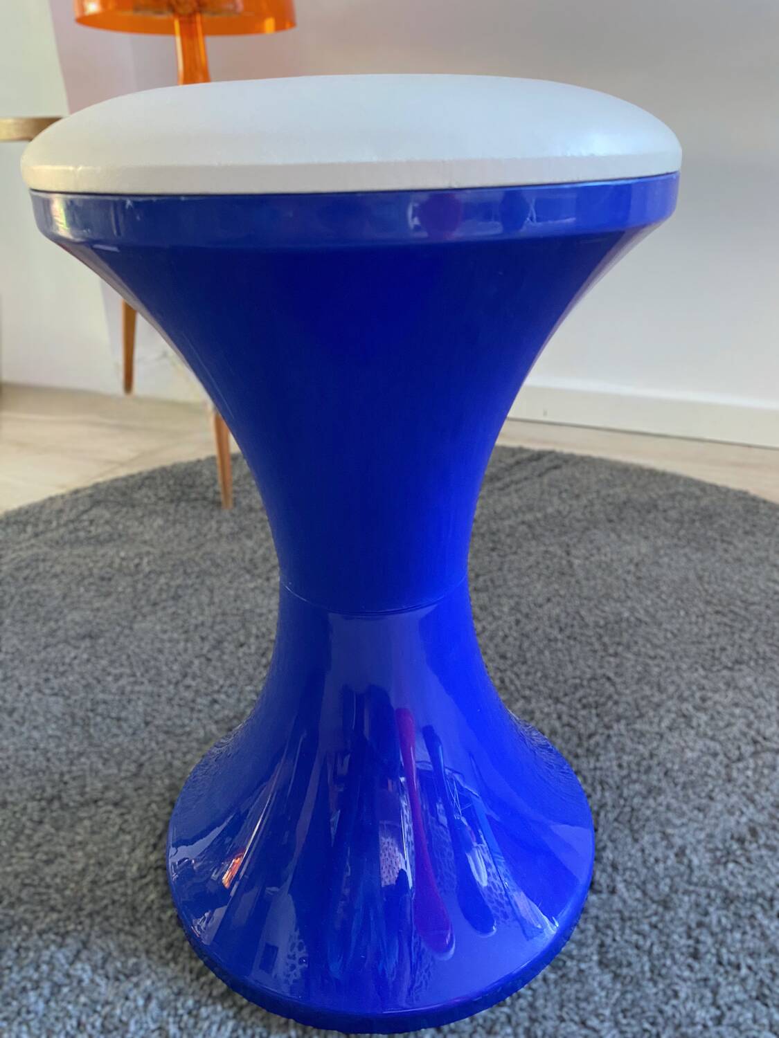 Vintage blue tam tam stool