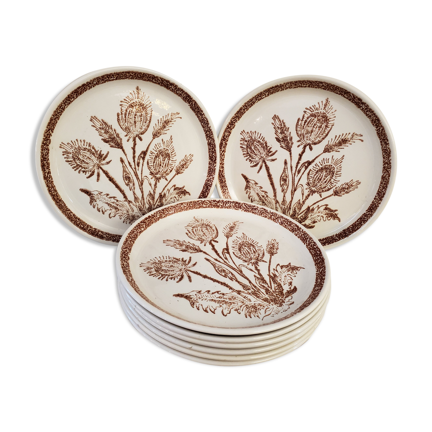 Ceramic plates thistles 70's