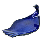 Plat Vintage Foie Gras Canard Bleu Grès Du Berry France 25.5x15cm