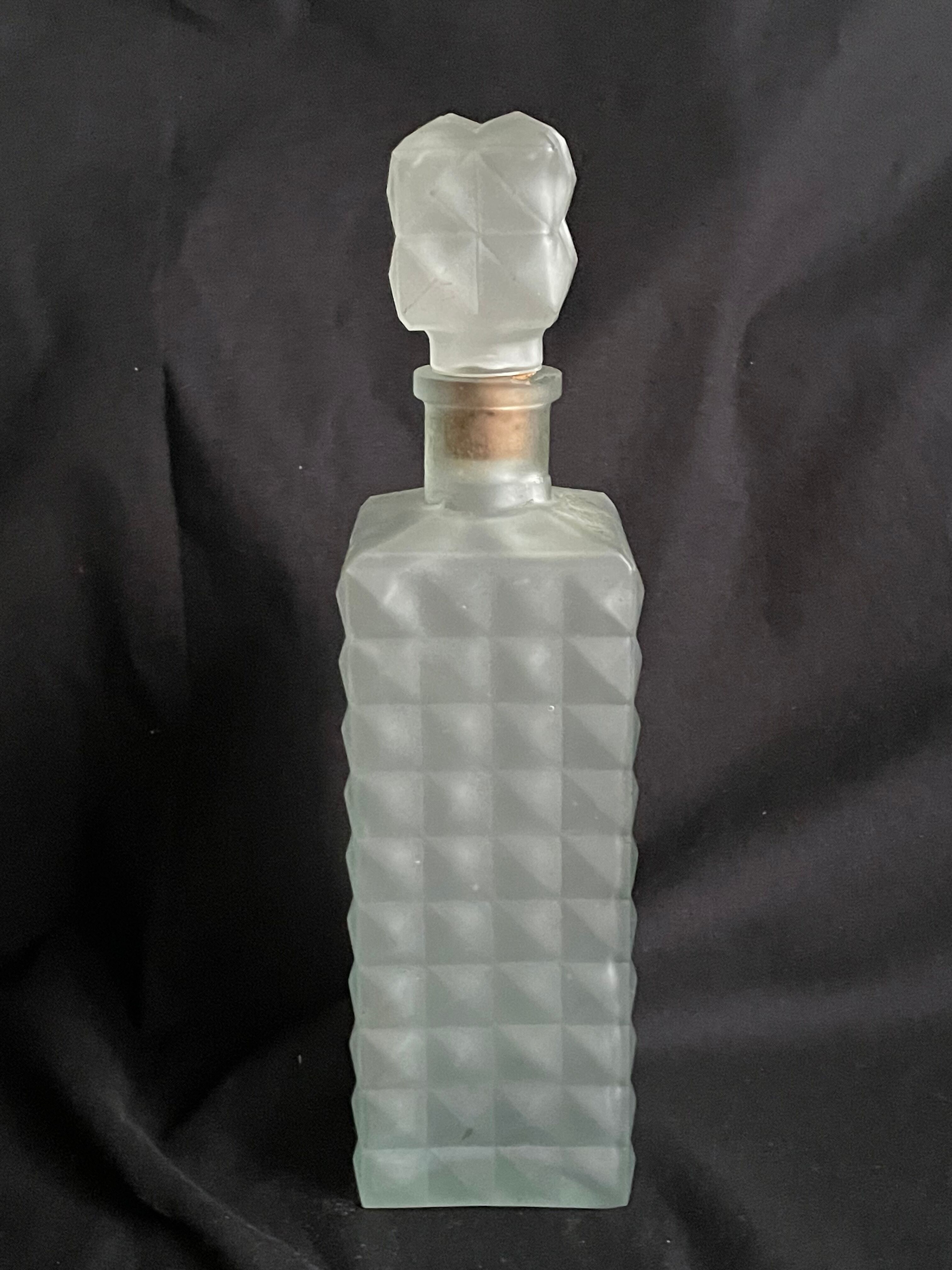Green frosted glass whisky decanter