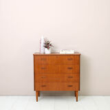 Vintage teak dresser with four drawers