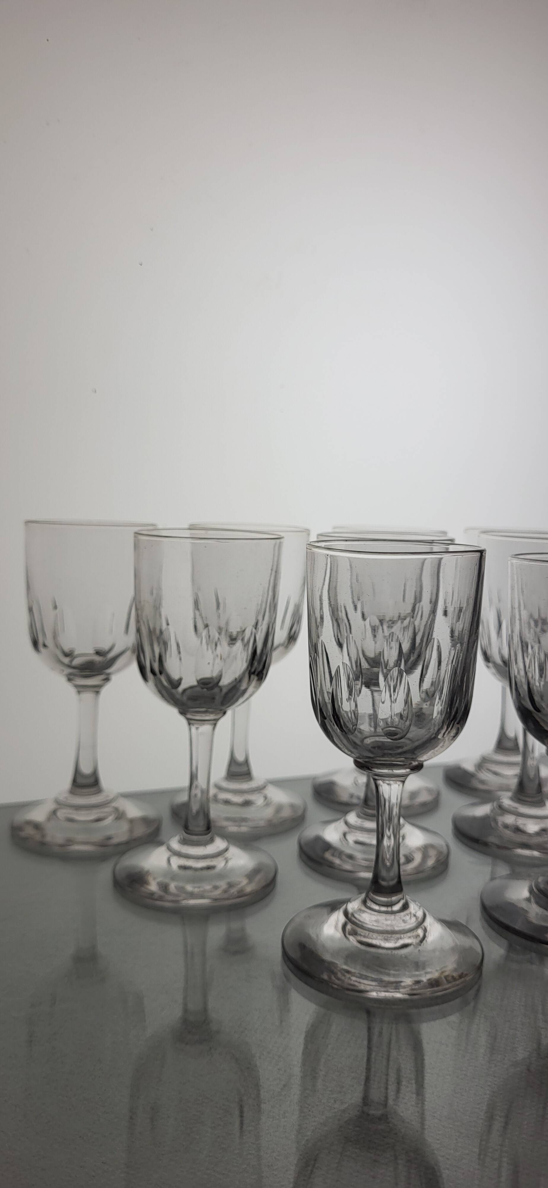 9 verres digestif Art déco 1930's