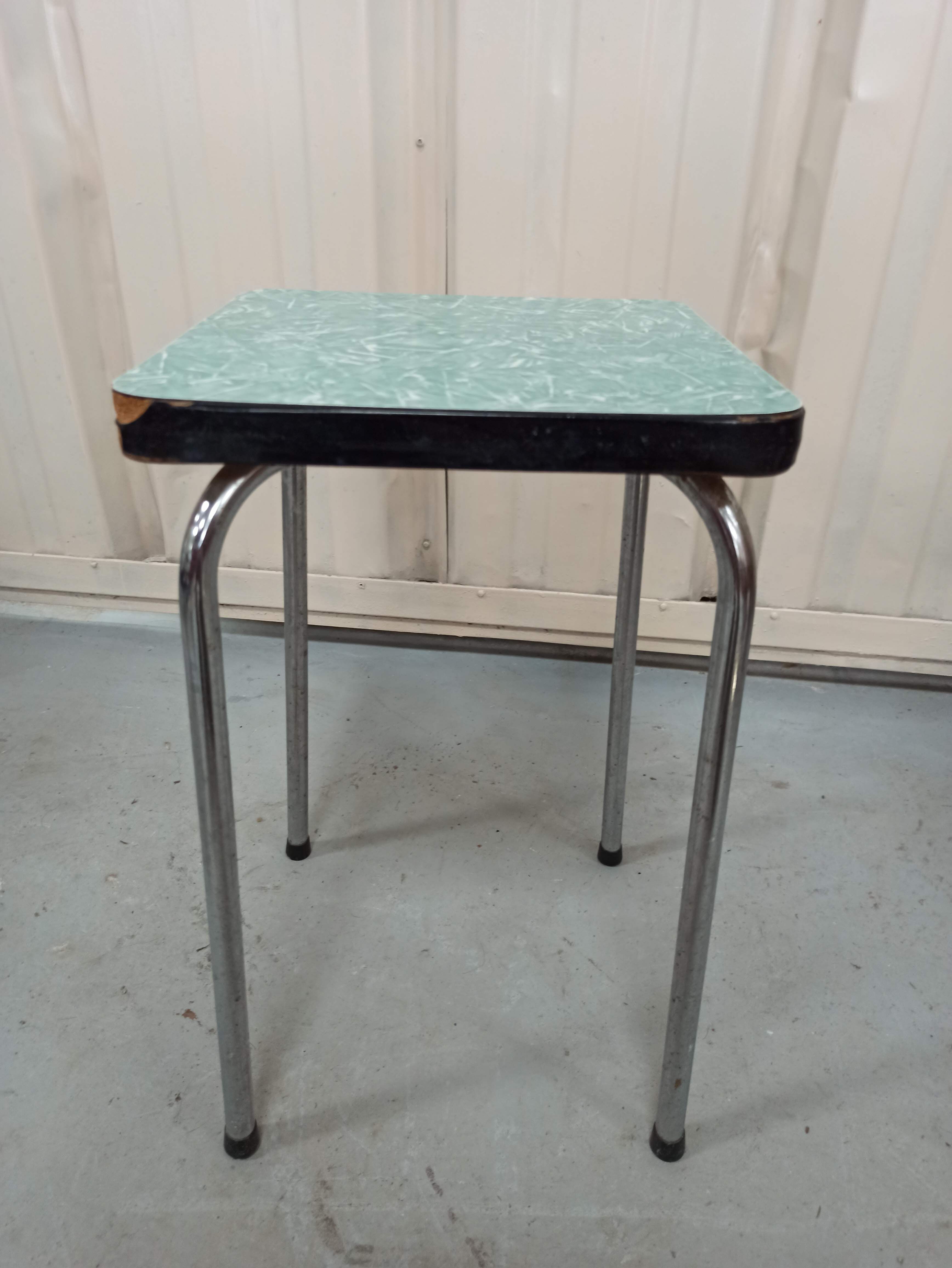 Green Formica stool