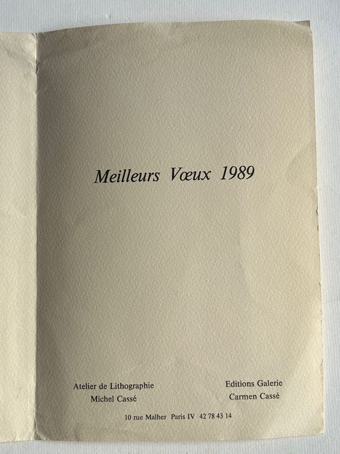 Lithographie originale de Uno Svensson, 1986. Michel Cassé