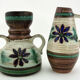 2 small ceramic vases, hand painted floral motifs, ESR Sawa foreign - West Germany 60