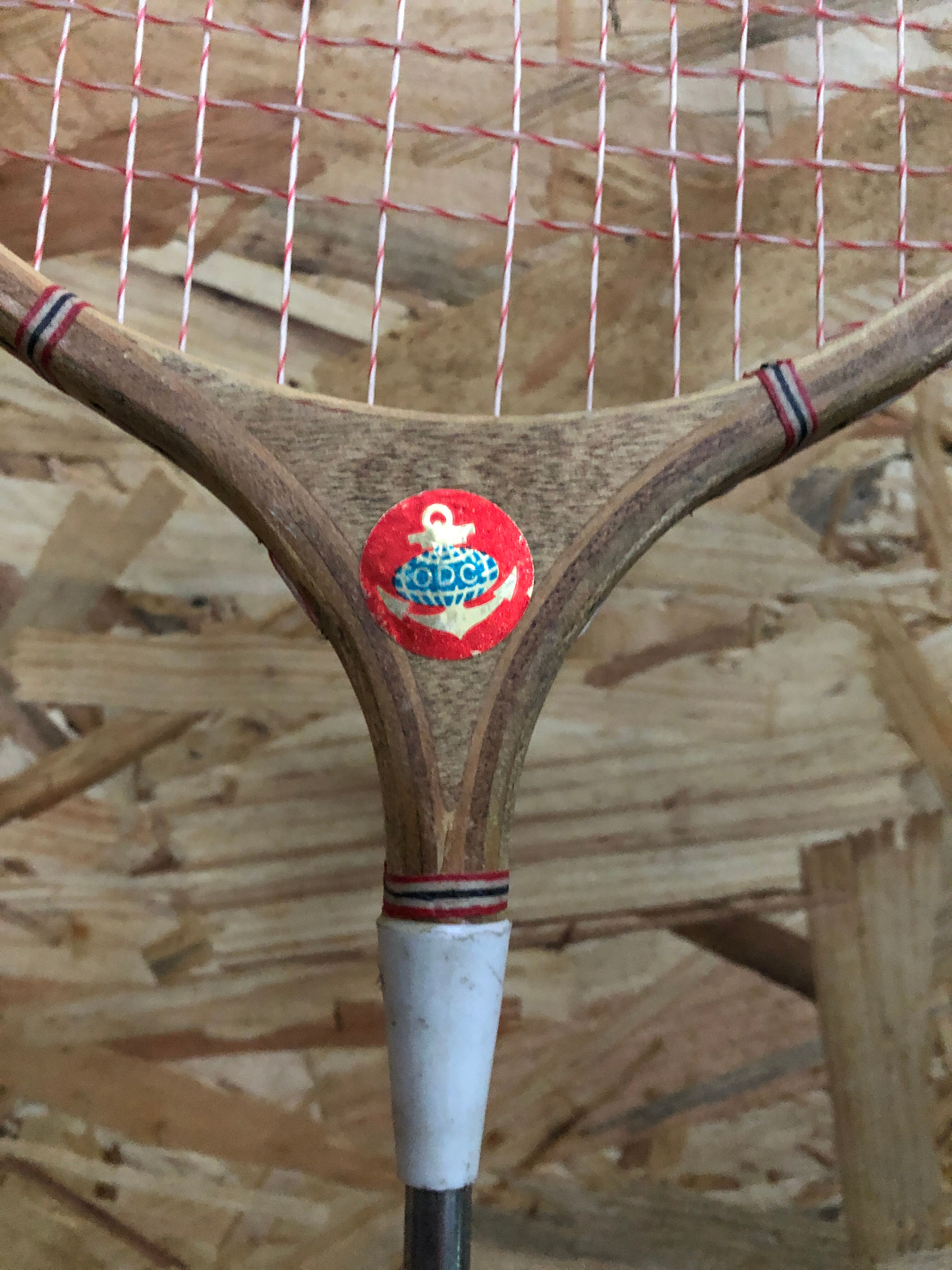 Pair old racket badminton odc wood sport vintage