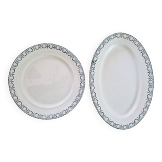 Lot De 2 Grands Plats Salins Modèle Guirlandes LXVI