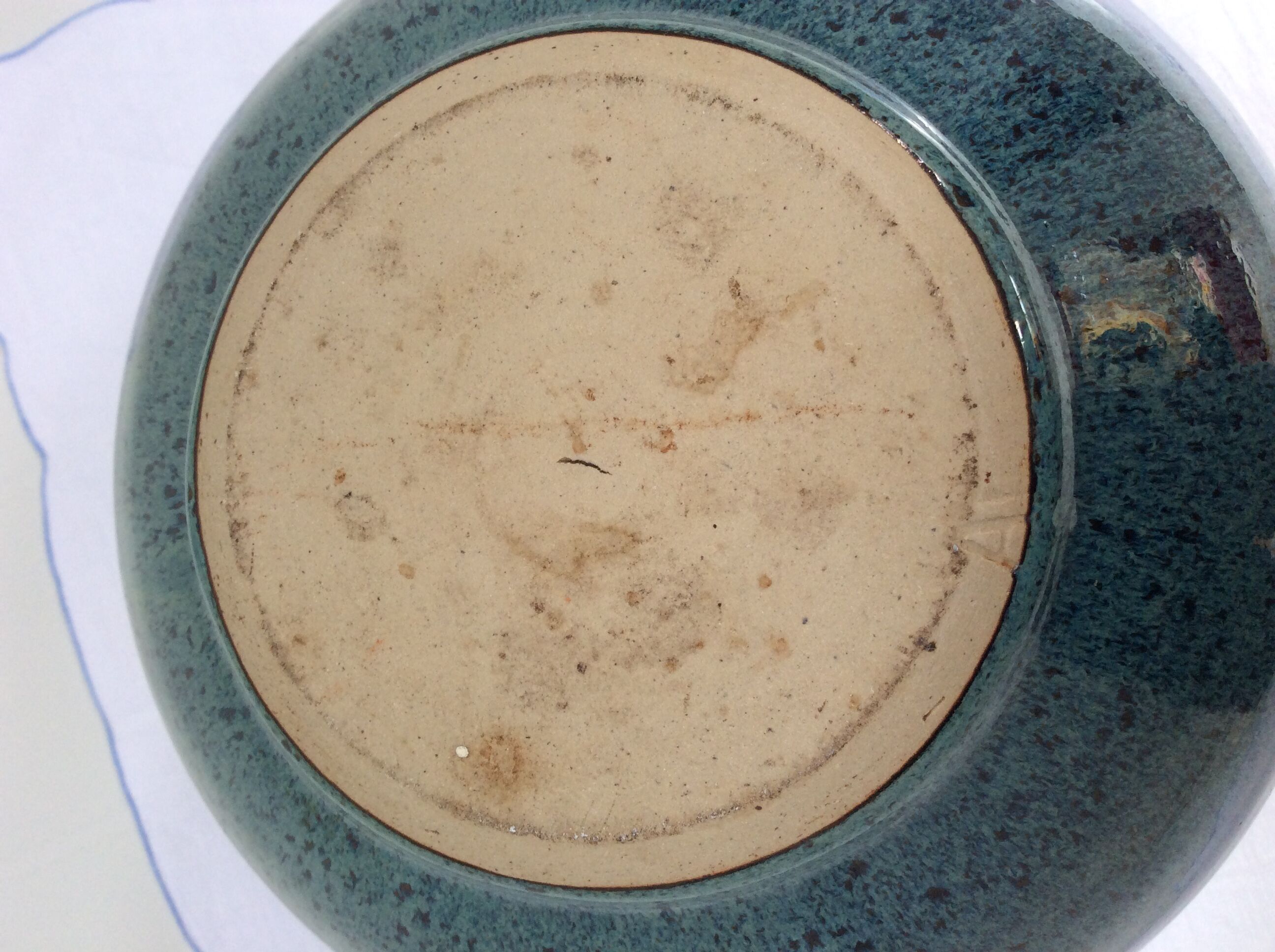 Spotted Blue Ceramic Ball Vase