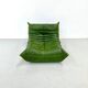 Fauteuil Togo en cuir vert forêt attribué à Michel Ducaroy pour Ligne Roset.