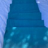 6 damask cotton towels tinted emerald blue