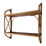 Vintage rattan shelf from the 60s