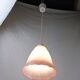 Mid-century white and pink glass suspension light, French vintage from the 1950s to 1960s.