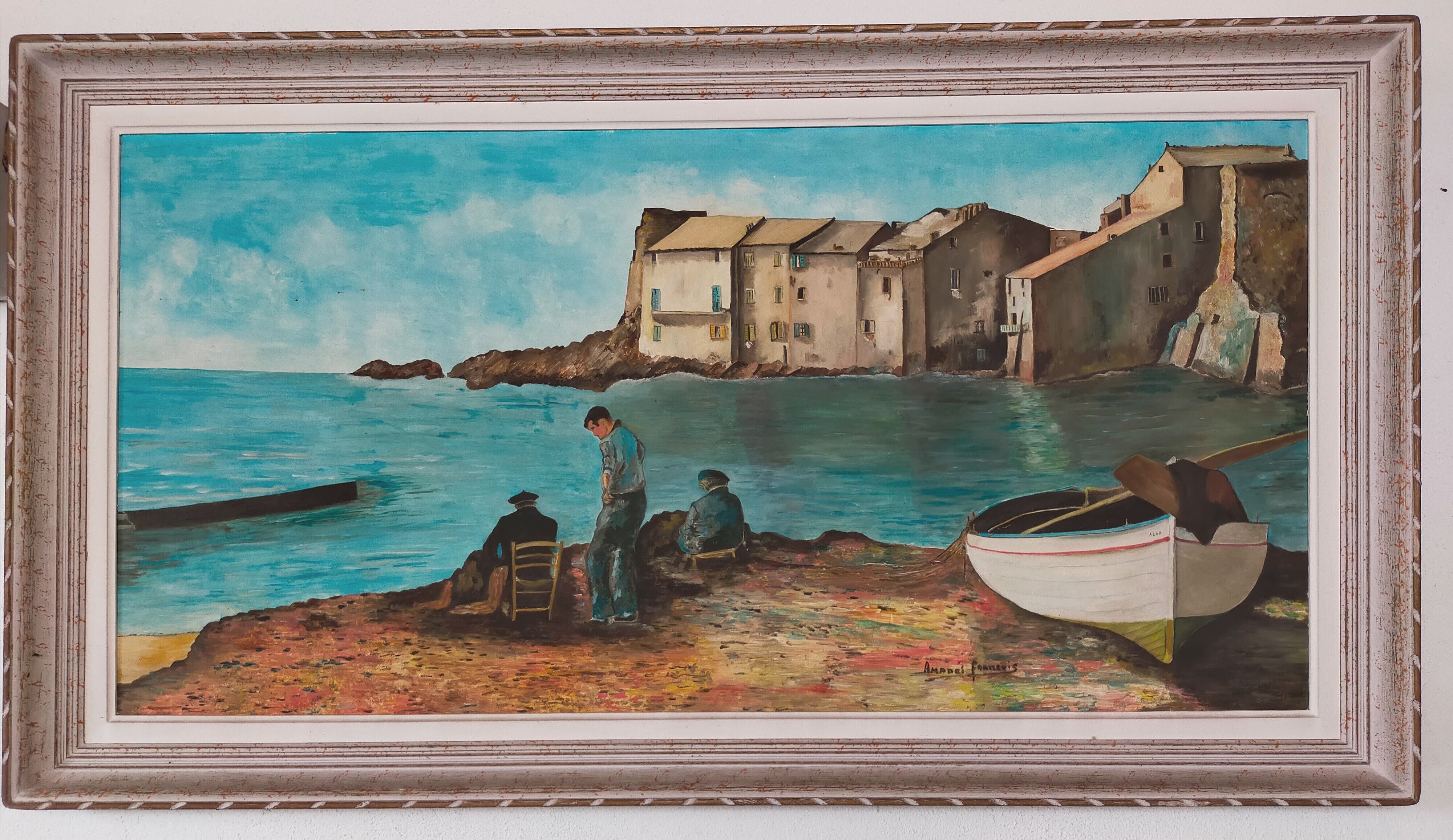 Erbalunga, Corsica oil on panel signed Amadei François
