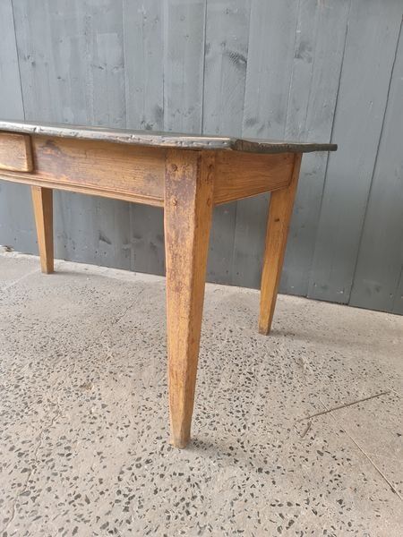 Wooden farmhouse table top black patina