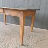 Table de ferme bois dessus patine noire