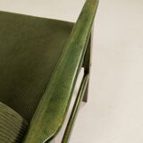 Scandinavian armchair deep olive green 1970s Boho style