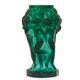 Vase en verre à décor de bacchantes Hoffman & Schlevogt 1930 vert malachite