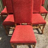 Vintage Louis XIII style chairs sheep bones in beech and velvet.