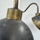 Pair of XL patinated brass wall lights, France, 1970.