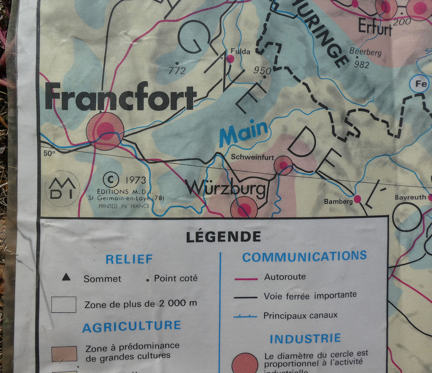 Vintage MDI "Country Balkaniques Poland - Czechoslovakia" school map