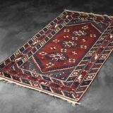 Vintage Red Hand-Woven Oriental Afghan Rug, 1970s