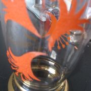 Antique crystal and orange granite vase