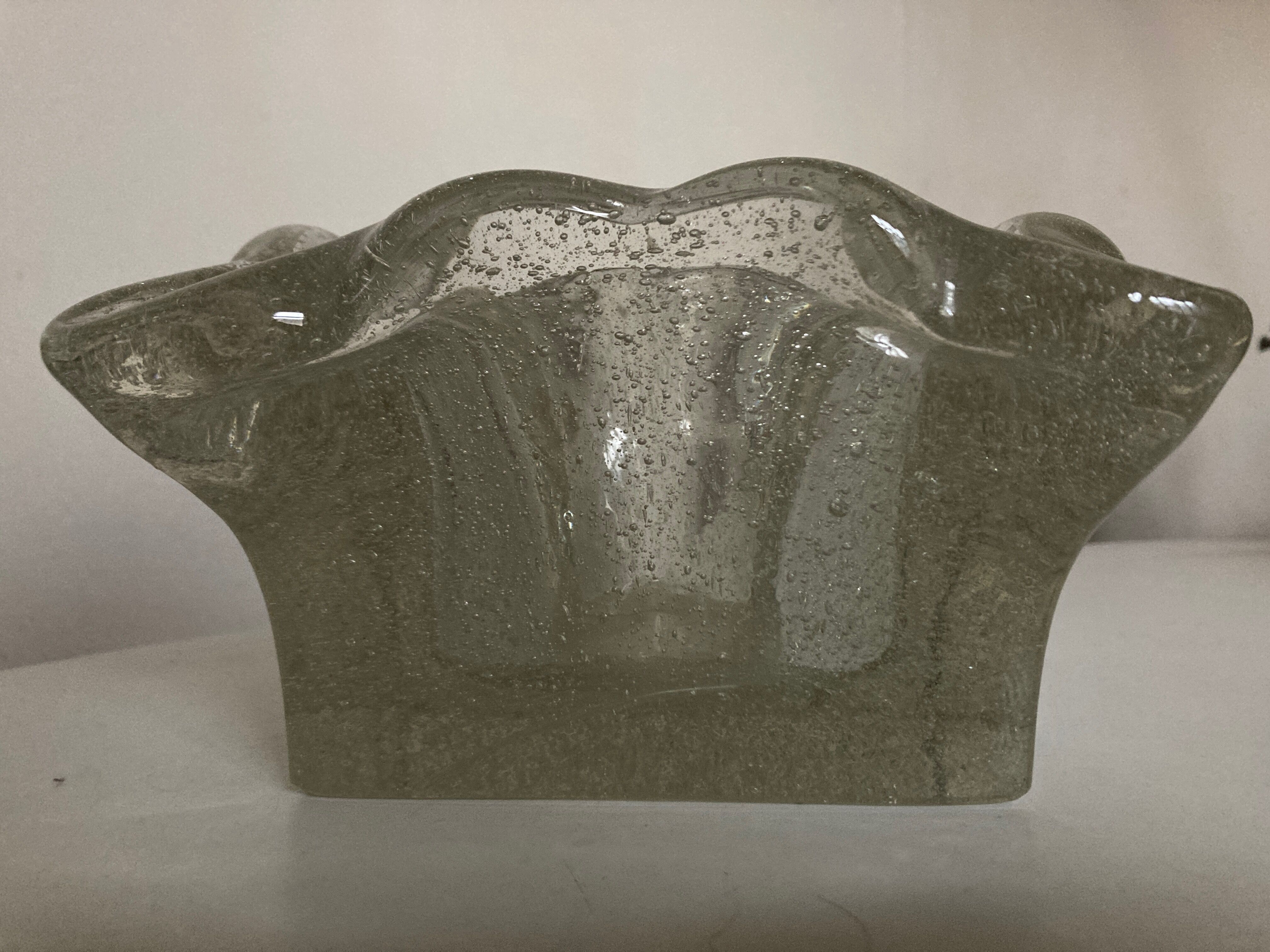 Cendrier massif en verre soufflé travail italien 1960