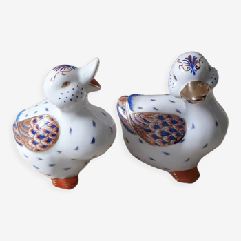 Couple de canards en porcelaine fine