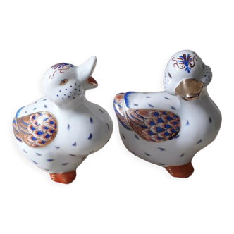 Couple de canards en porcelaine fine