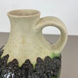 Set of 3 multi-color Fat Lava Op Art pottery vase made Bay Ceramics, Germany