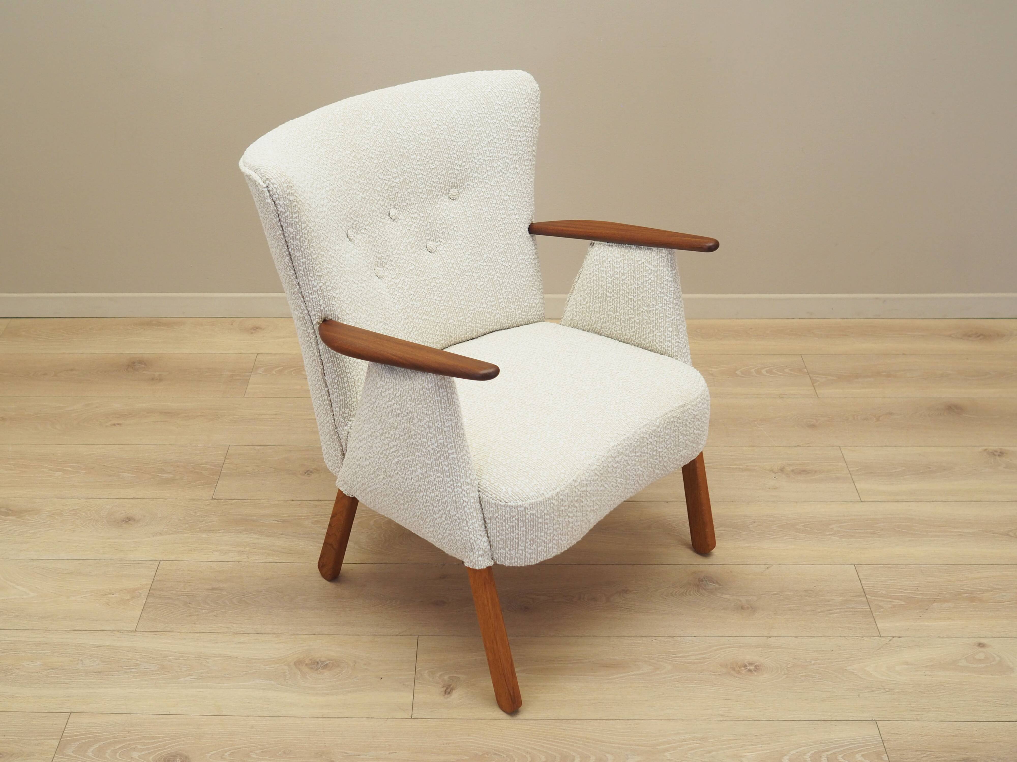 Cream armchair, Danish design, 1970s, production: Denmark