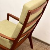 Danish Mid-Century  Lounge Chair and Stool by Ole Wanscher for Poul Jeppensens, Senator Series