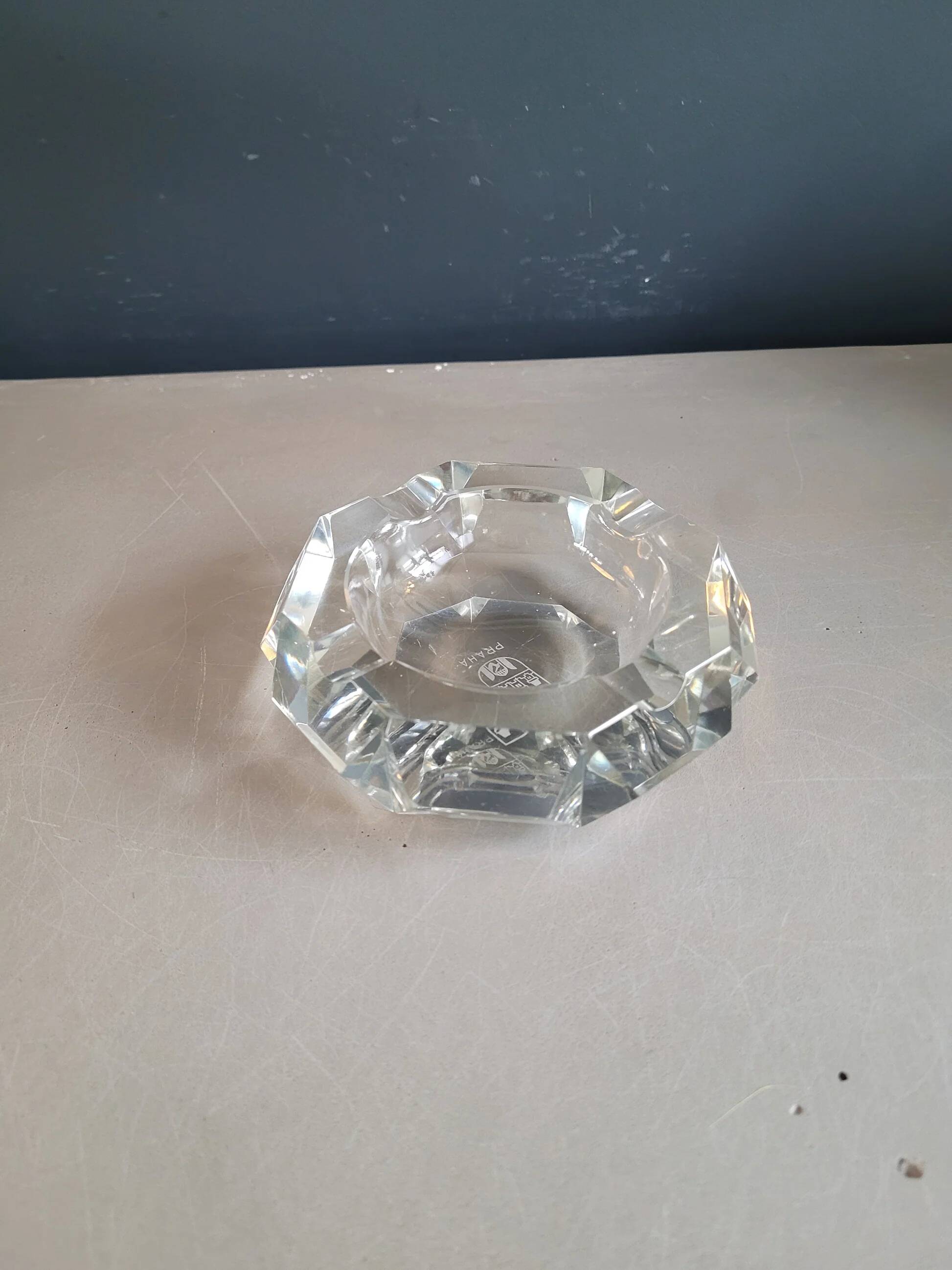 Bohemian crystal ashtray