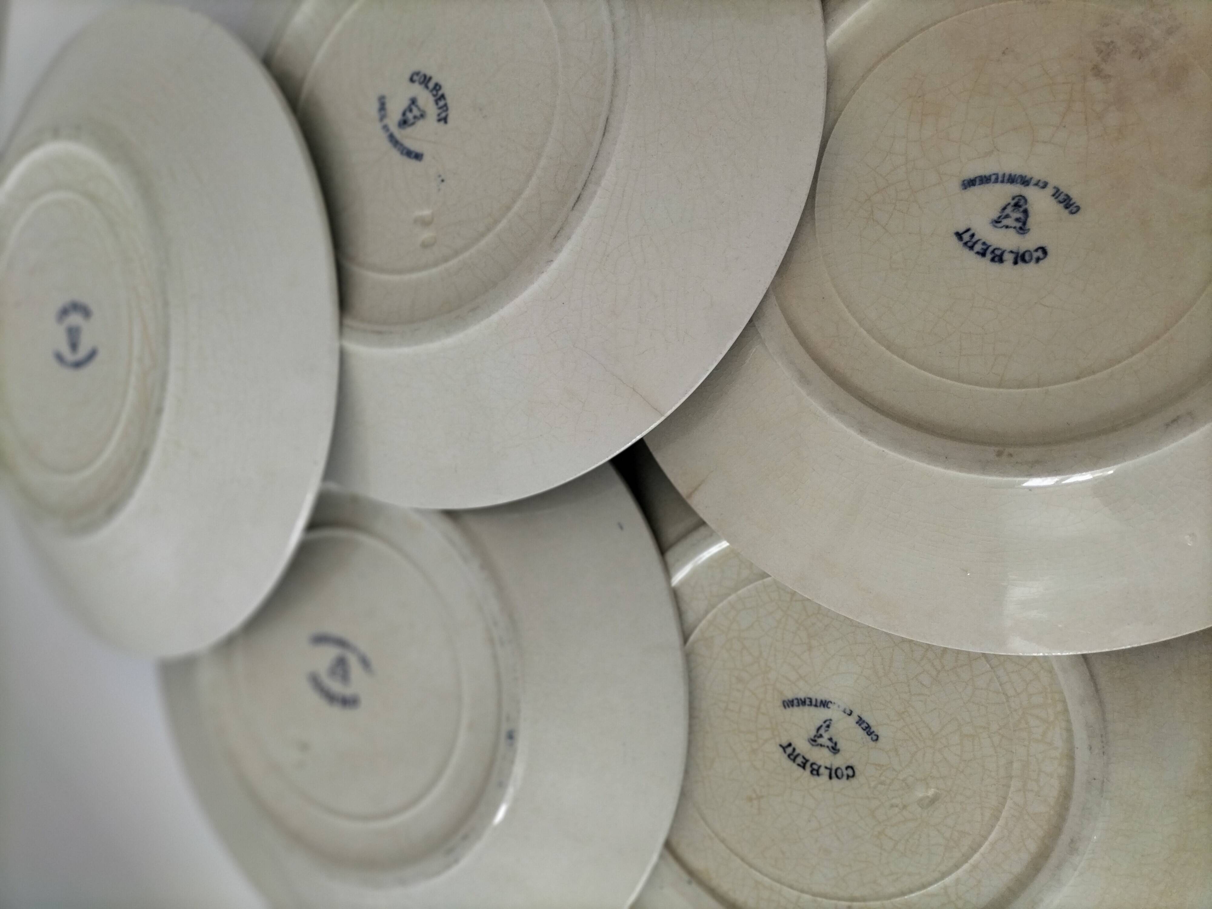 5 plates Creil and Montereau model Colbert – Ironstone 1890-1895