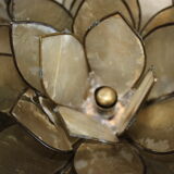 Mother-of-pearl lotus table lamp, Rausch, vintage space age