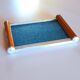 Art deco tray, glass, wood and metal 1930