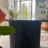 Marble dining table nero marquina 1970 vintage italy