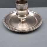 Small silver metal candle holder